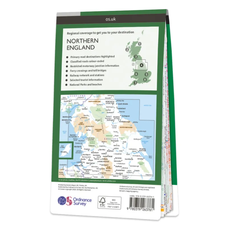 OS Northern England Road Map 1:250000-1